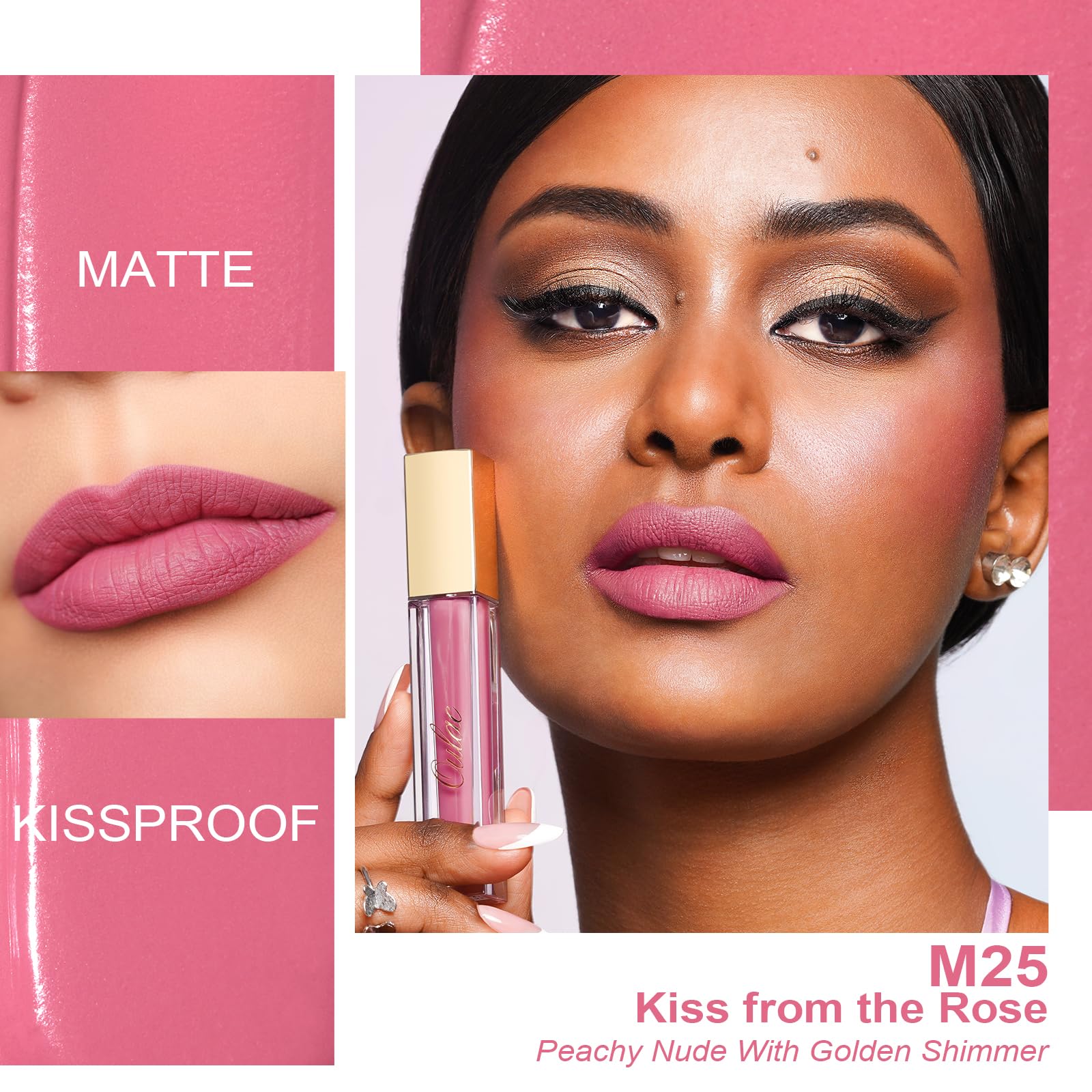 Amazon.com : Oulac Matte Liquid Pink Lipstick for Women, Baby Pink